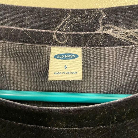 Old Navy - Navy Blue Velvet Short Sleeve Tee - Size S - Picture 3 of 5